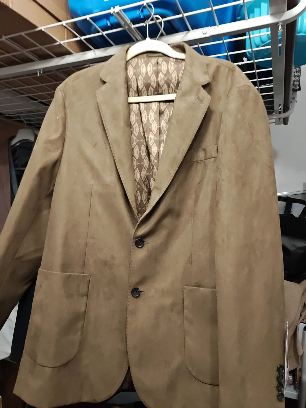 Men's Tan Suede-Style Blazer Sport Coat